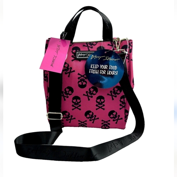 Betsey Johnson Handbags - Betsey Johnson Skull Zip Top Lunch Tote